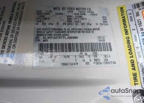 2007 Lincoln Navigator Ultimate from USA, damaged, VIN 5LMFU27577LJ06989